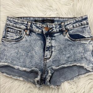 See Thru Soul Acid Wash Jean Shorts